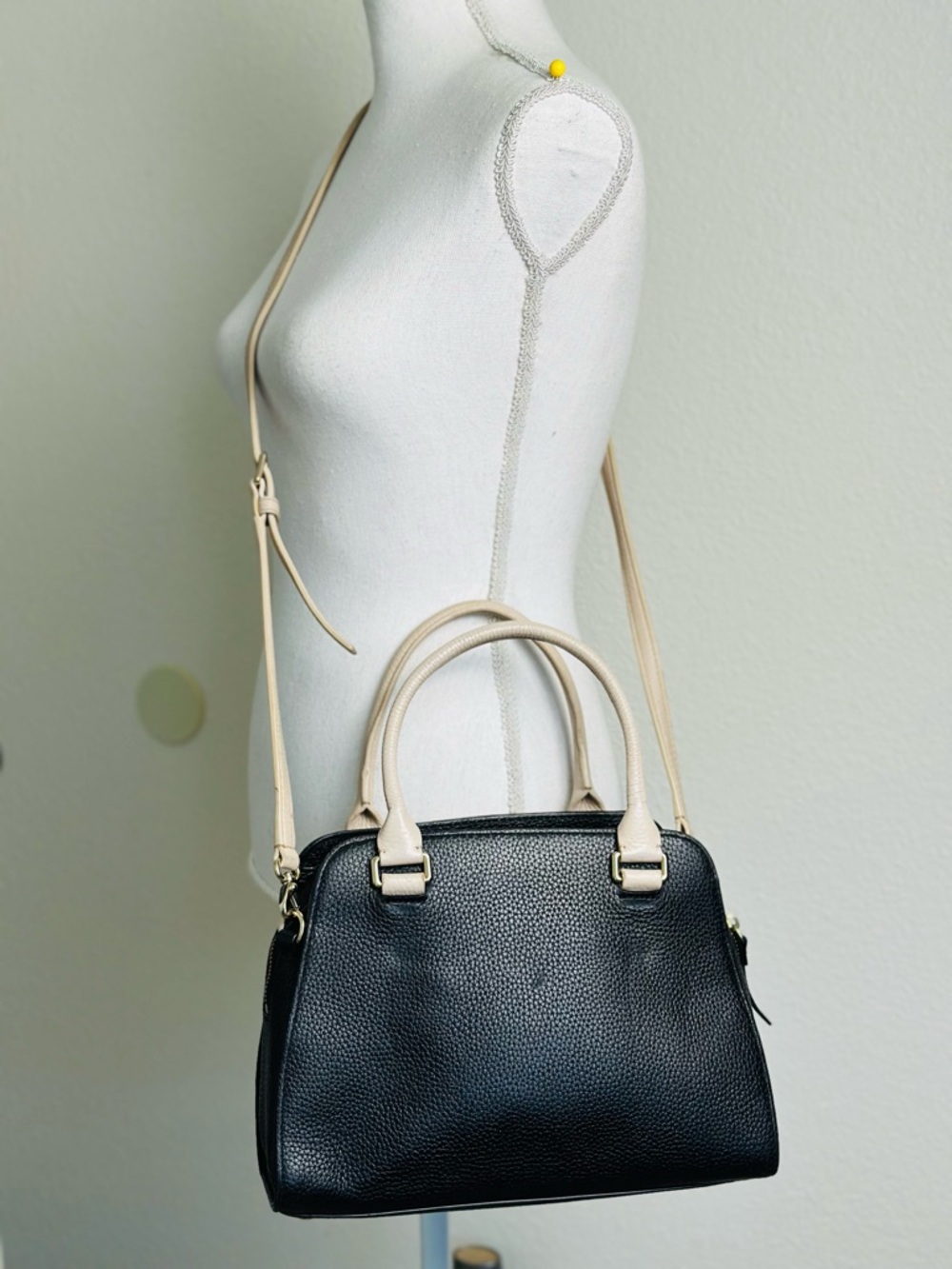 Kate Spade New York Henderson Street Sawyer Satchel Bag In Black/ Pumice Color - Picture 2 of 15